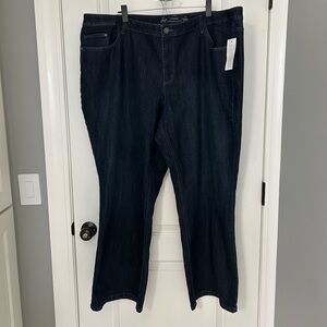 NWT CJ Banks Barely Boot Jeans 28W Moderately Curvy Fit Dark Wash New Plus Size